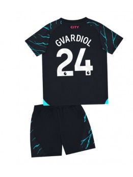 Manchester City Josko Gvardiol #24 Dječji Rezervni Dres kompleti 2023-24 Kratak Rukavima (+ kratke hlače)